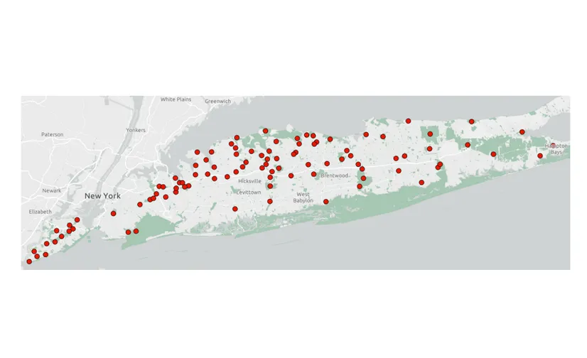 Tick sample site map