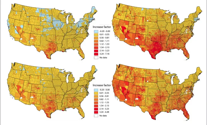 County-level municipal water use map