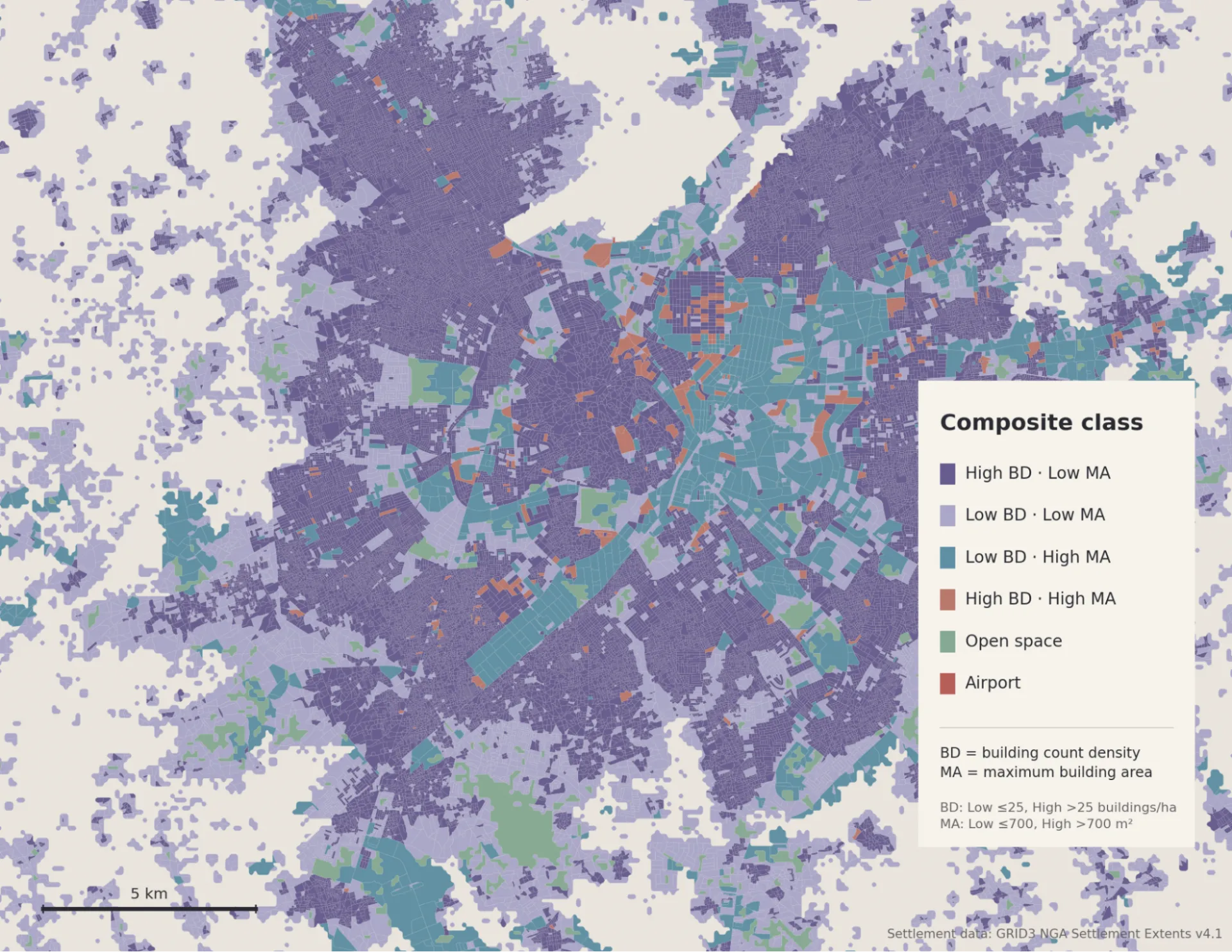 A classification of blocks with similar characteristics from the GRID3 Nigeria Settlement Extents v4.1 dataset.
