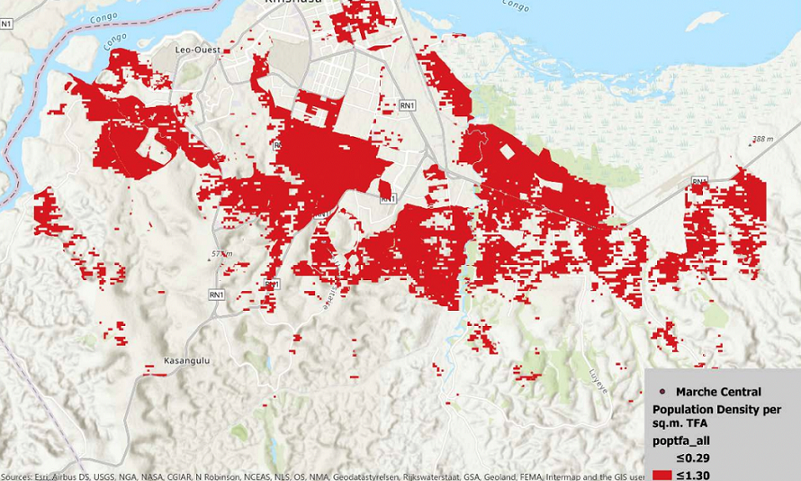 Population density map of Marche Central